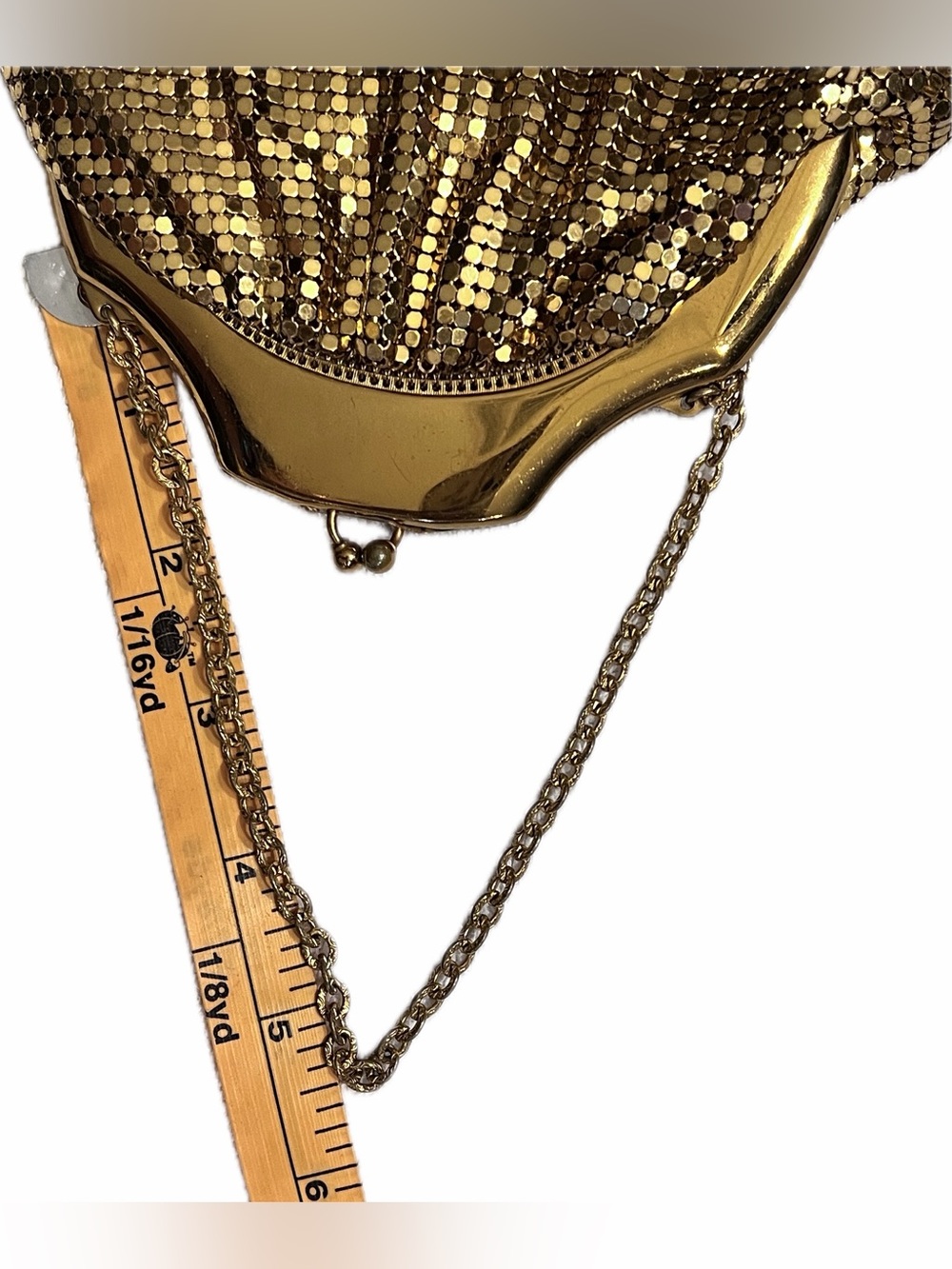 Vintage Whiting & Davis Gold Mesh Evening Bag | Iconic Metal Mesh | Made in USA - Picture 5 of 15